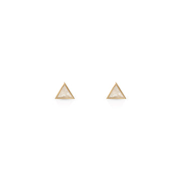 A pair of Triangles Earrings - Mother Of Pearl Enamel
