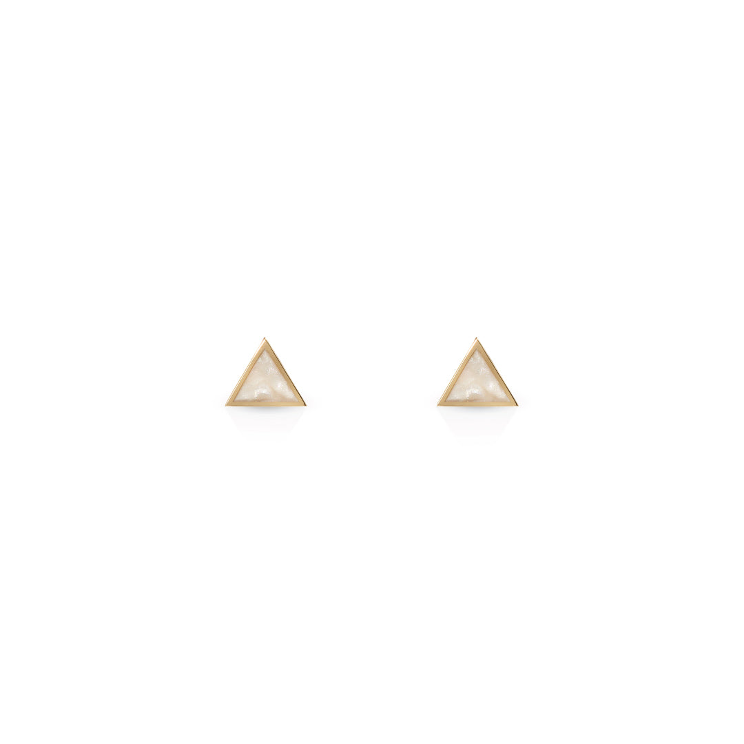 A pair of Triangles Earrings - Mother Of Pearl Enamel