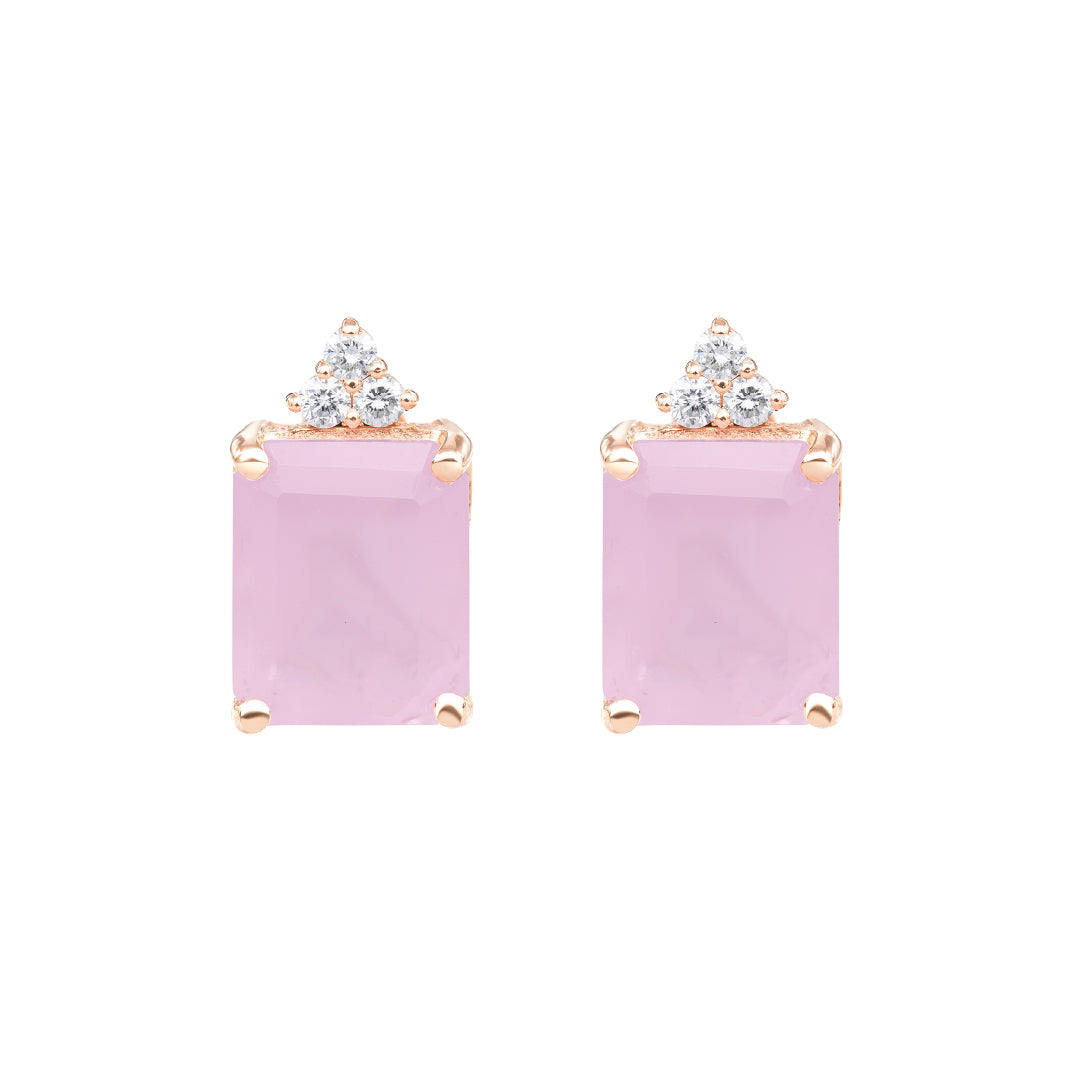 Rose Quartz Earring .