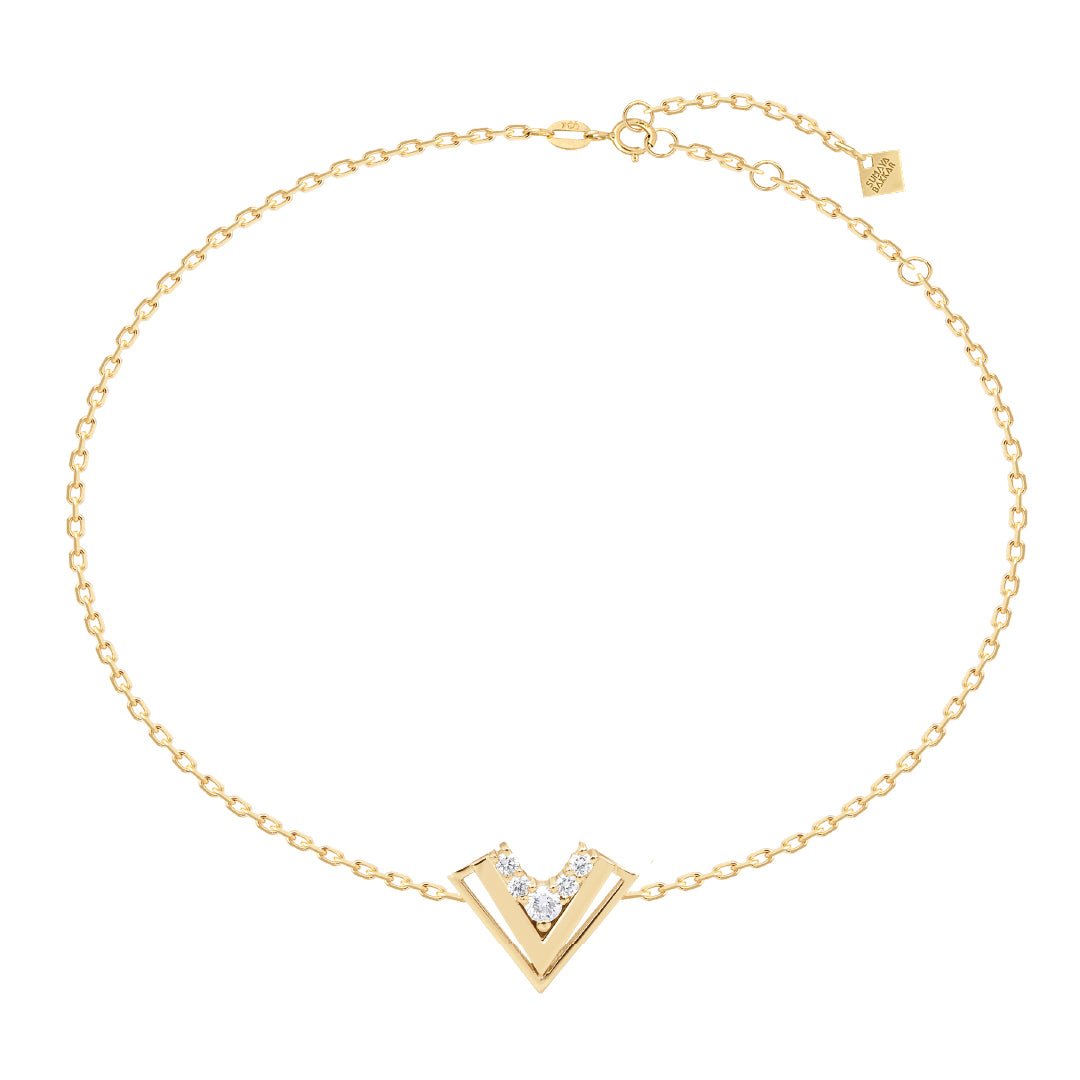 V Shape Bracelet  With Diamonds .
