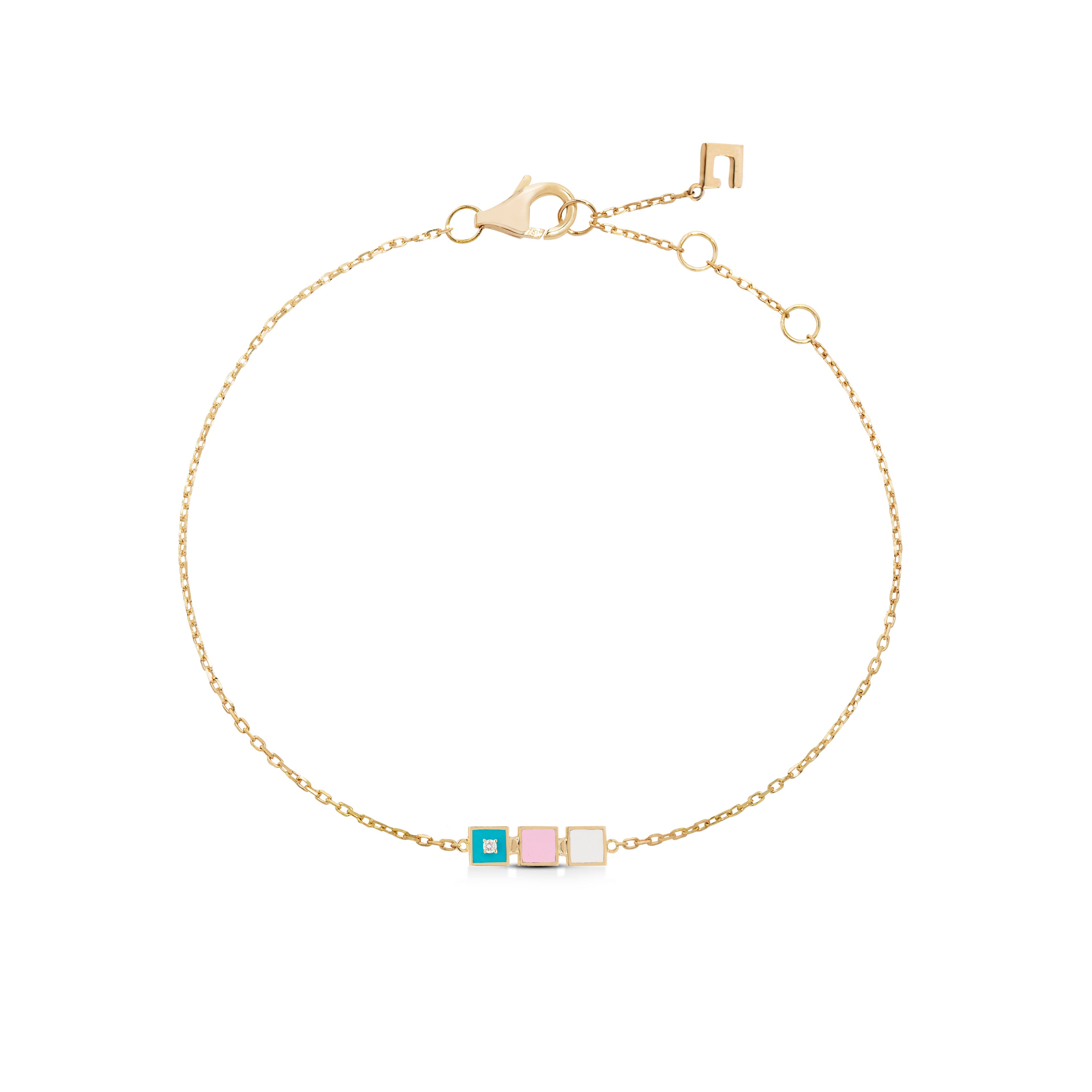 Kids  Bracelet  Pink, Blue, white  Enamel