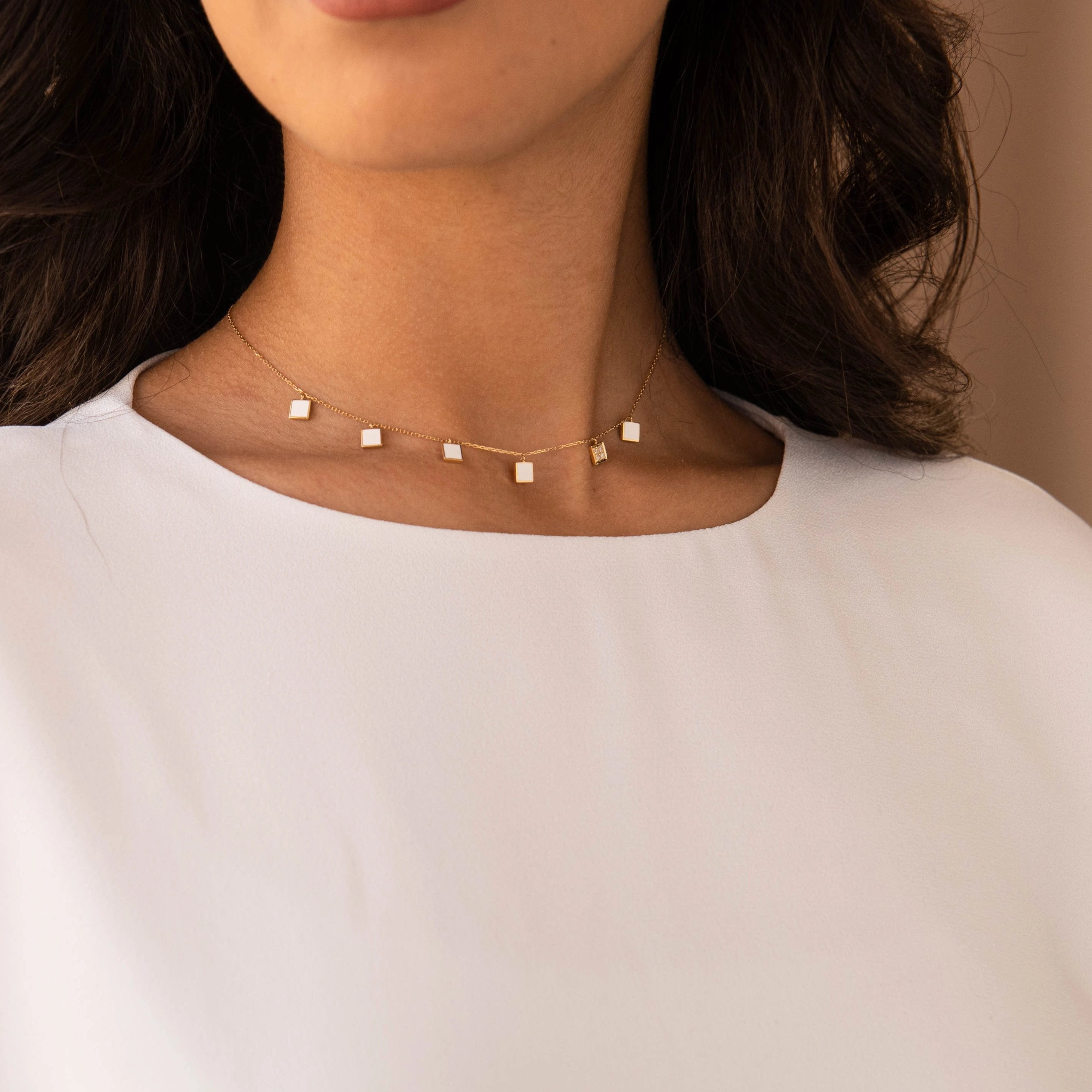 Geometric Choker with Diamonds - Squares