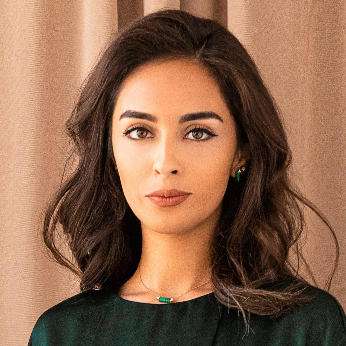 Malachite Necklace with Diamonds