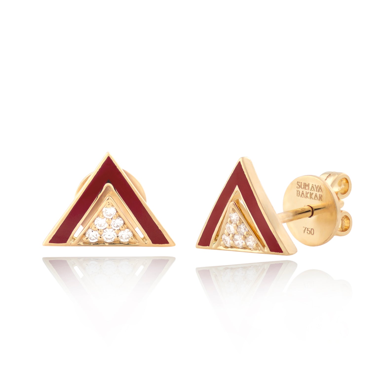 Imtinan Earrings,  Enamel with Diamonds