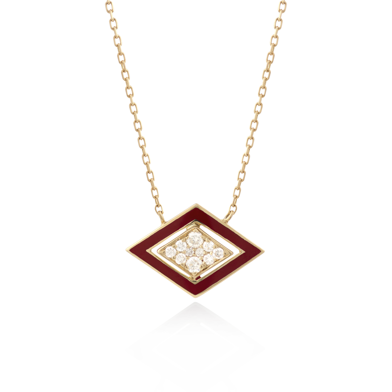 Imtinan Necklace,  Enamel with Diamonds