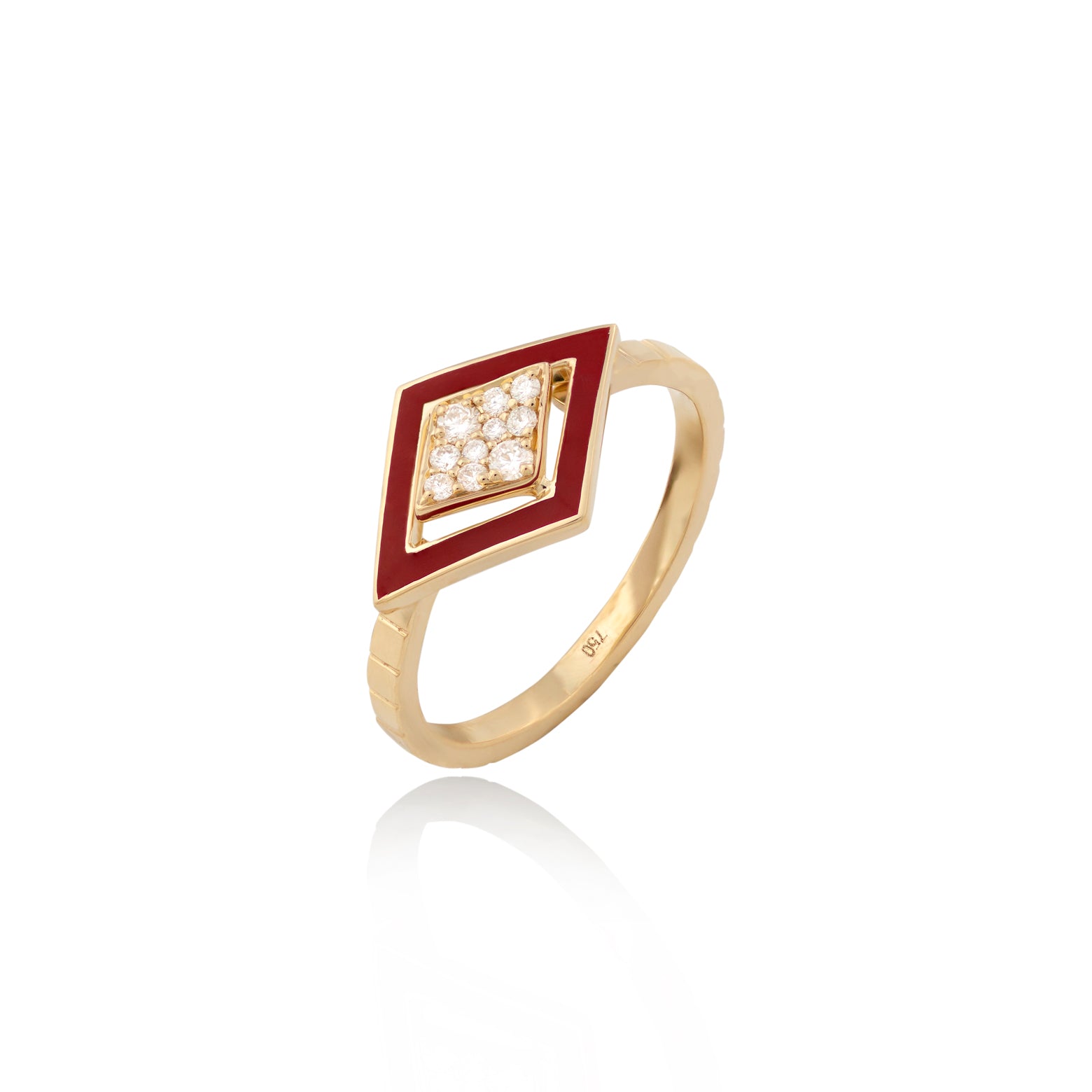 Imtinan Ring,  Enamel with Diamonds