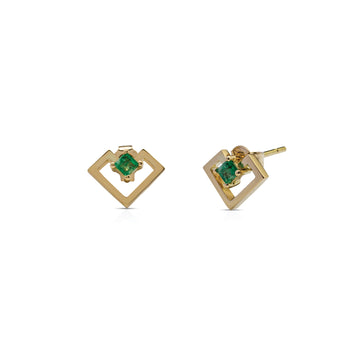 Heart Of Gold Earring - Emerald
