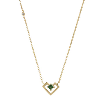 Heart Of Gold Necklace - Emerald