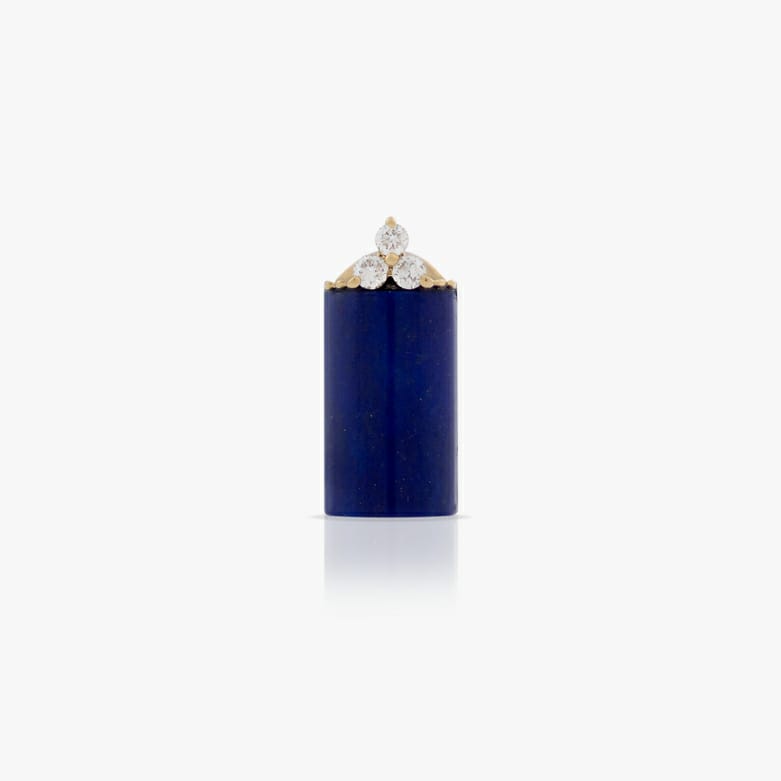 Blue Lapis Stone Earring with Diamonds