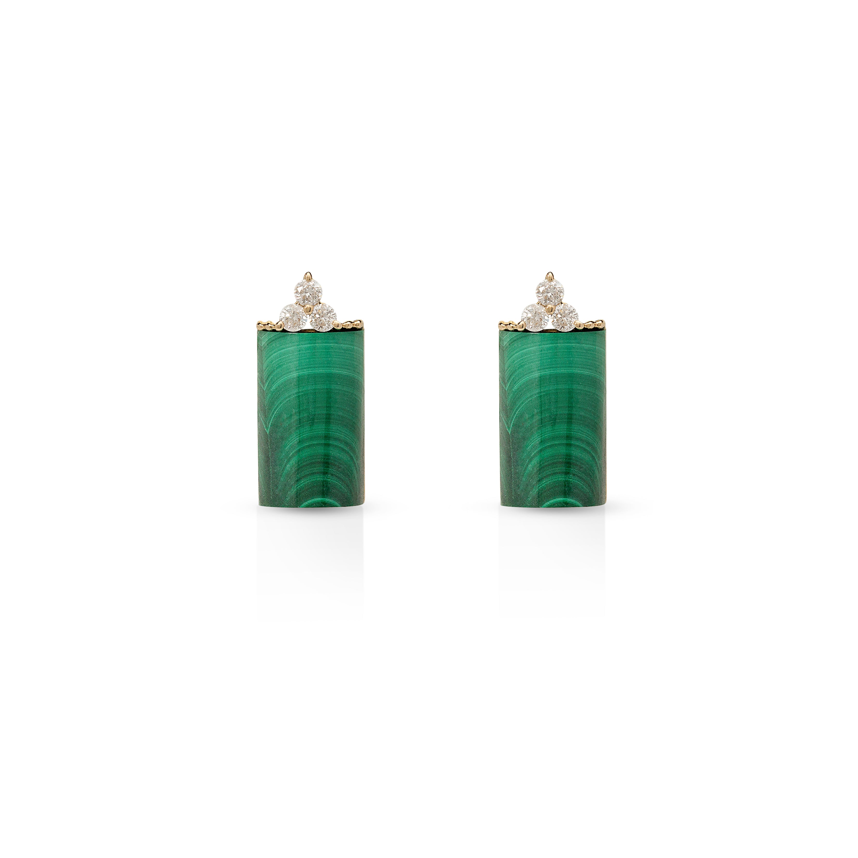 Malachite Earring with Diamonds