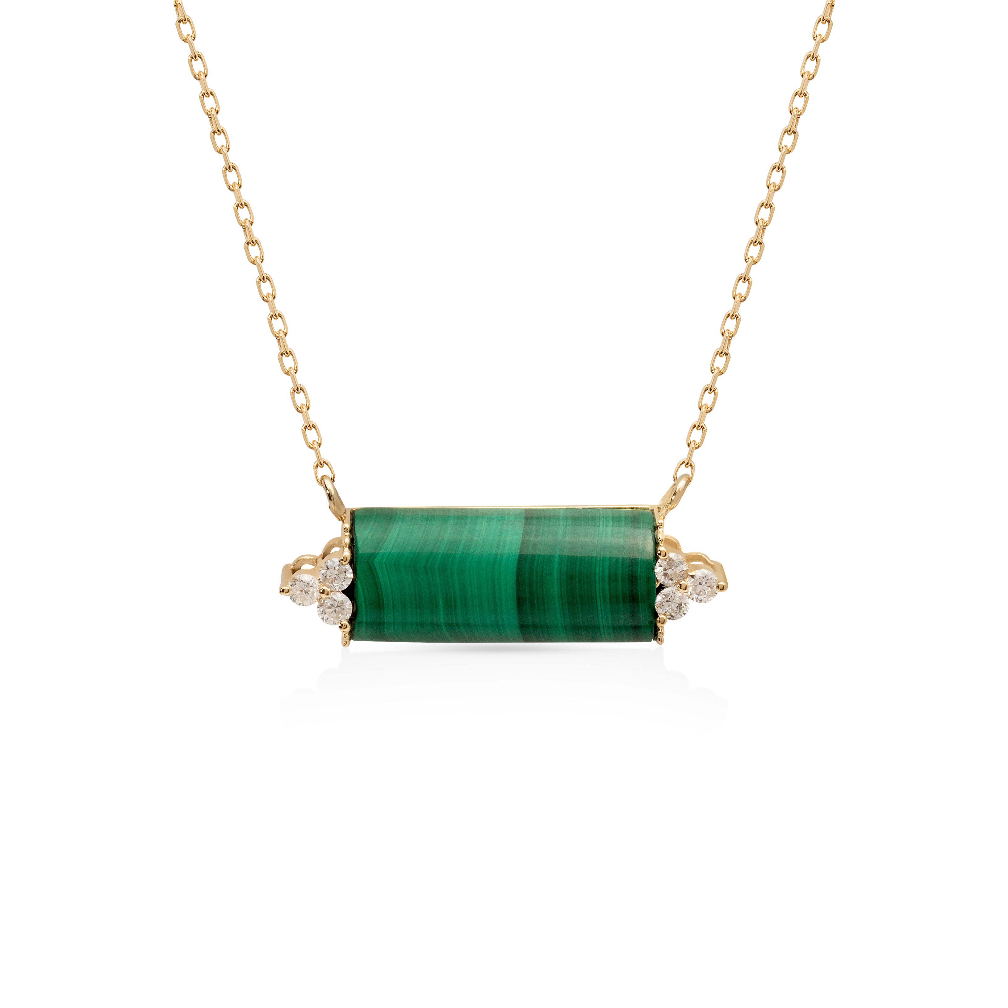 Malachite Necklace with Diamonds