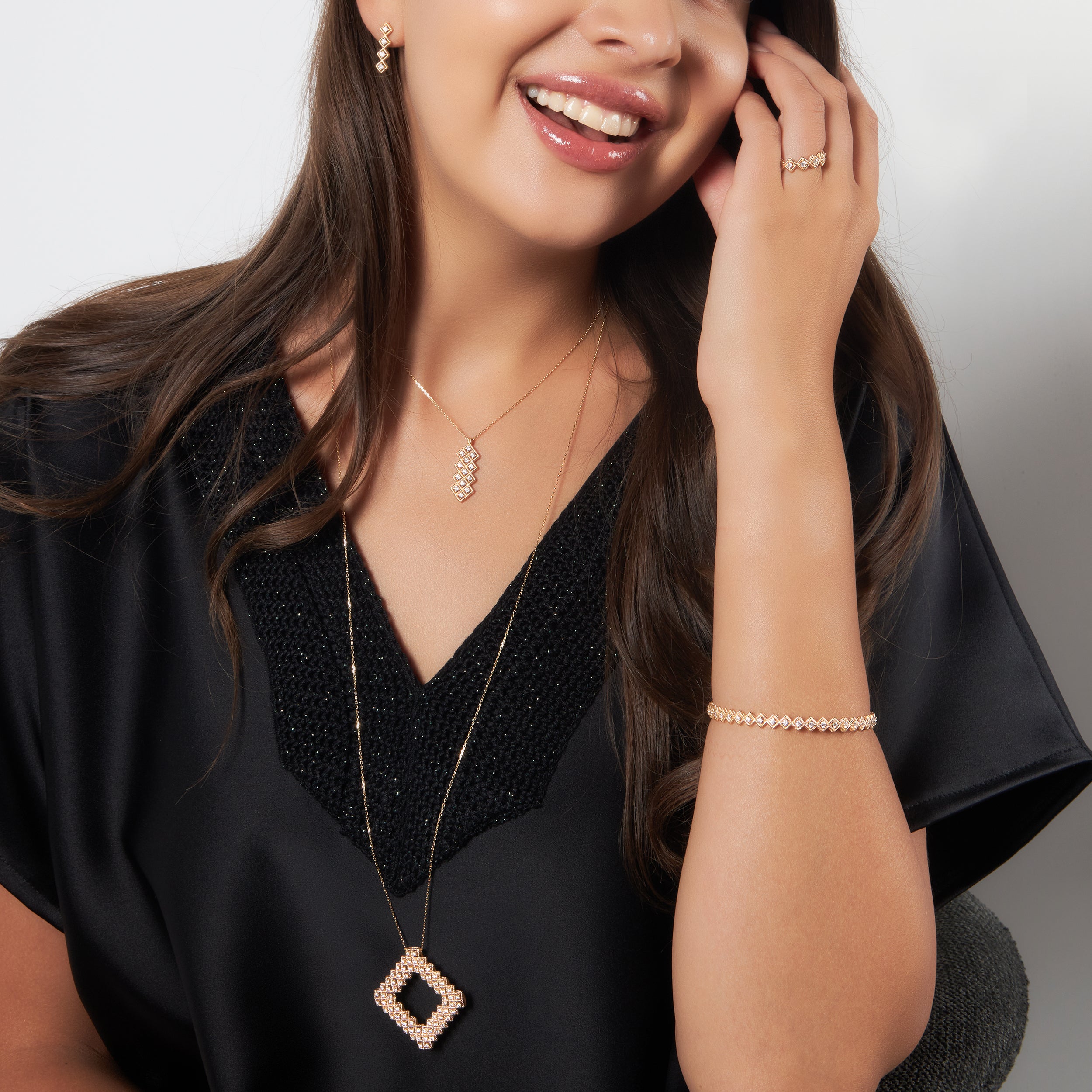 Twist Bangle with Diamonds