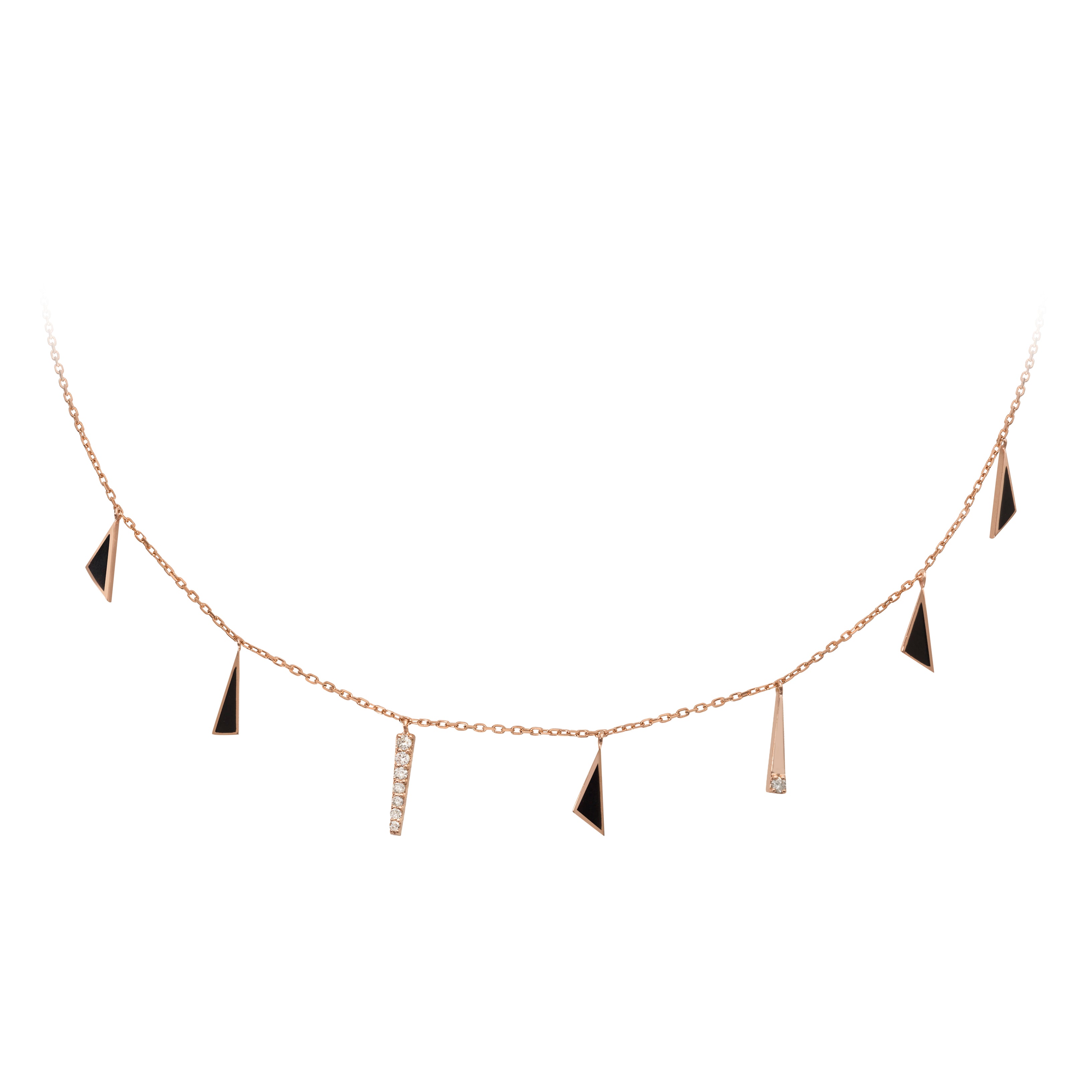 Geometric Choker Gold And Diamonds - Triangles