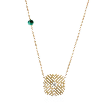 Passion Necklace with Diamond Stone & Malachite