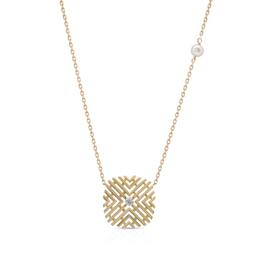Passion Necklace with Diamond Stone & Pearl