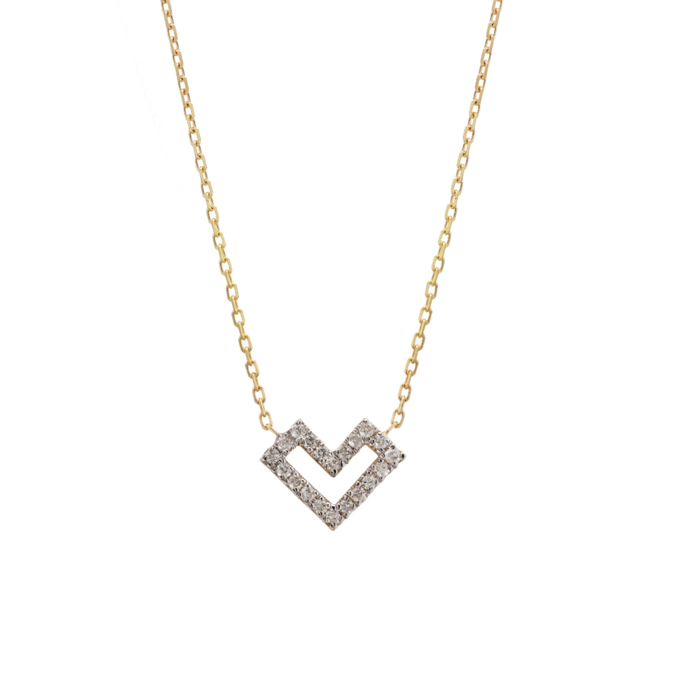 Heart Of Gold Diamonds Necklace