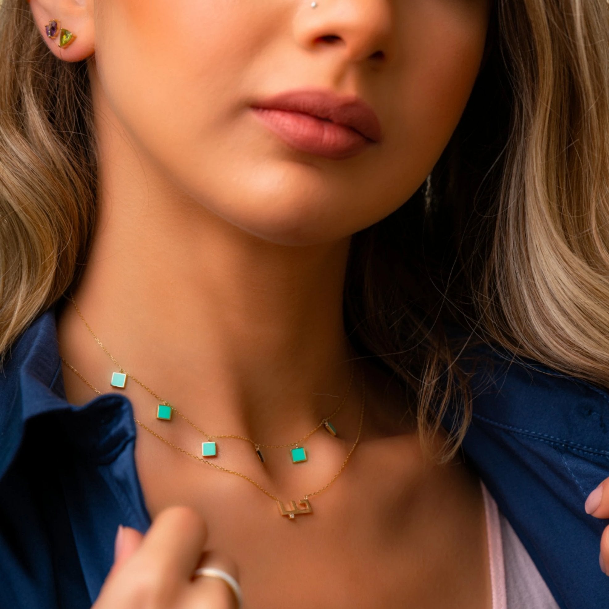 Geometric Choker  - Tiffany Squares