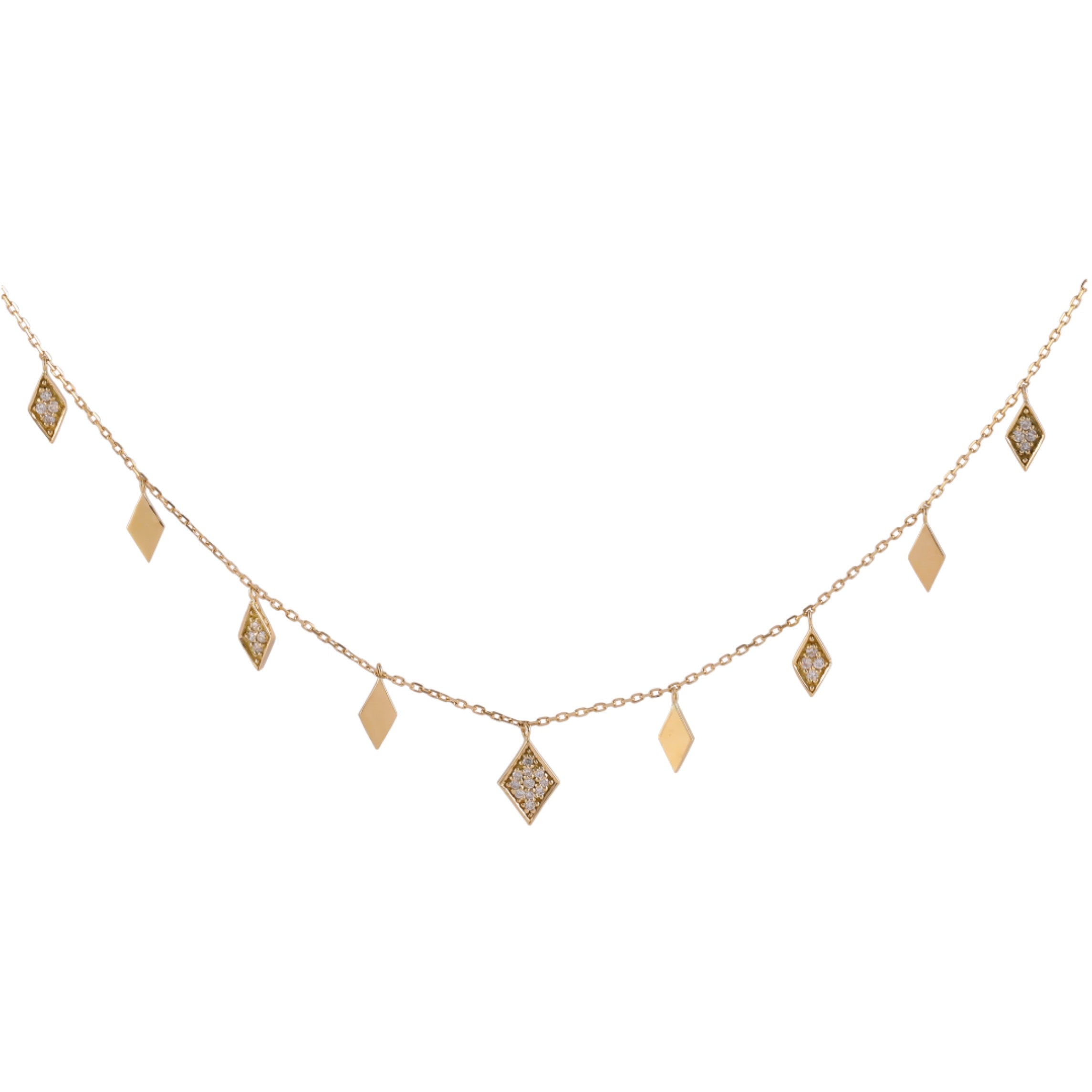 Geometric Choker Gold And Diamonds .
