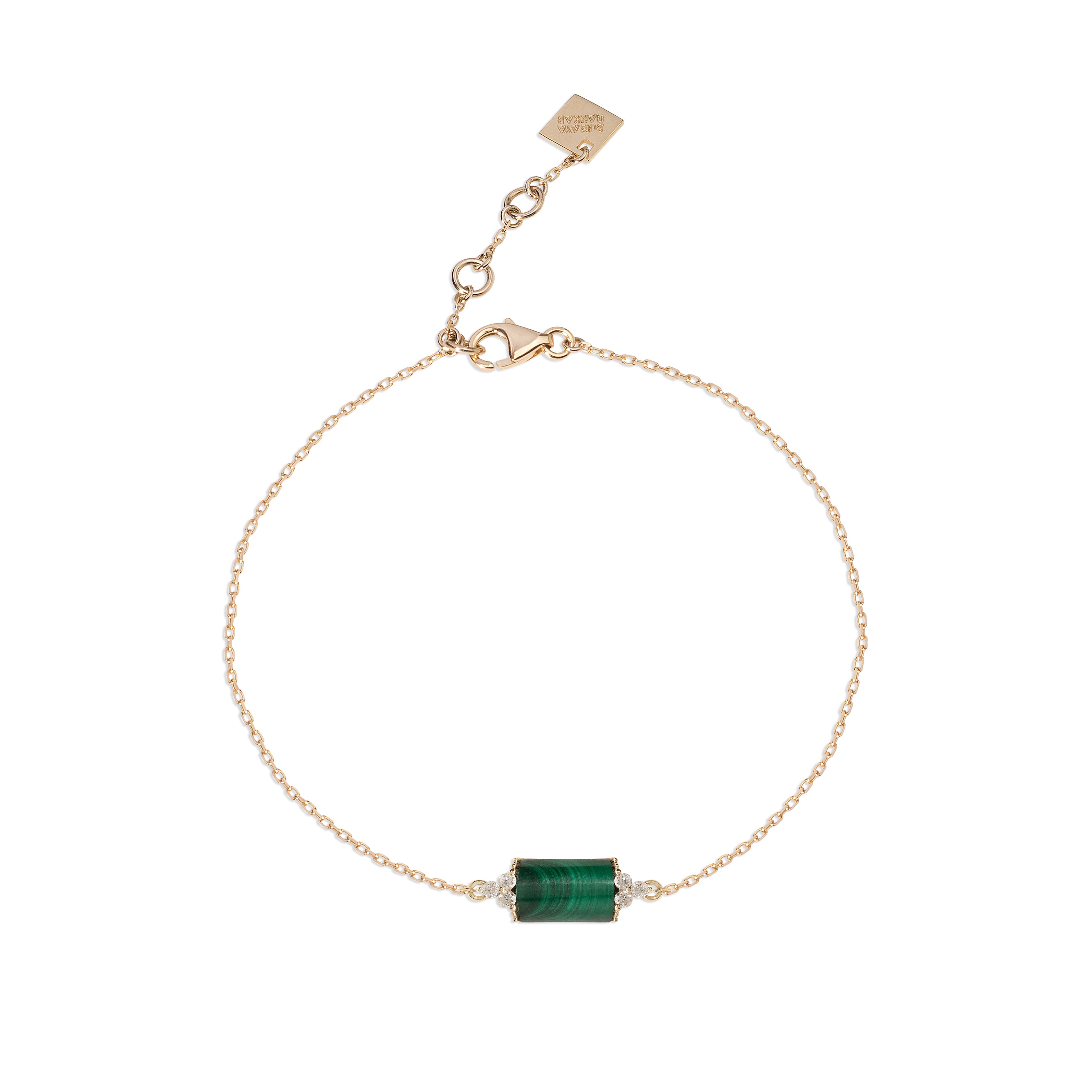 Malachite Bracelet with Diamonds