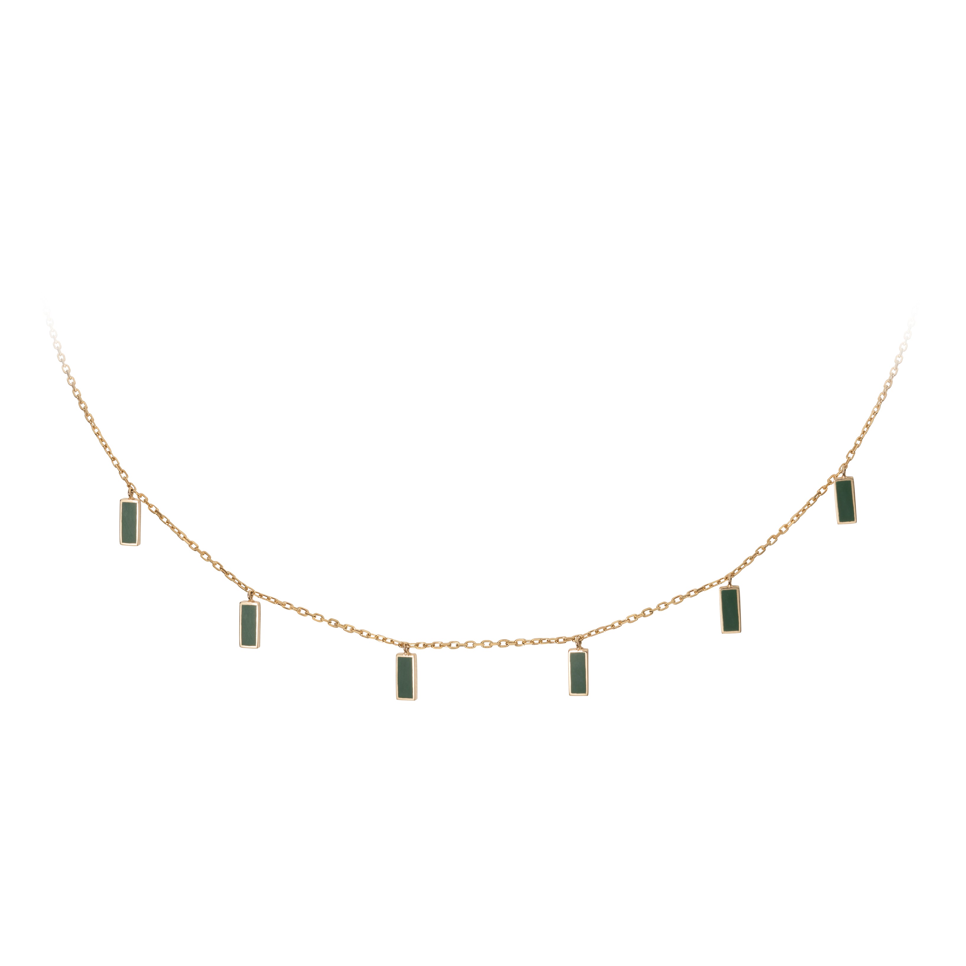 Geometric Choker - Royal Green Rectangle.
