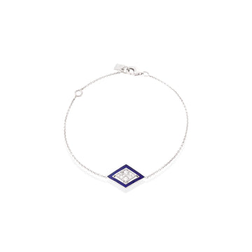 Imtinan Bracelet, Royal Blue Enamel with Diamonds
