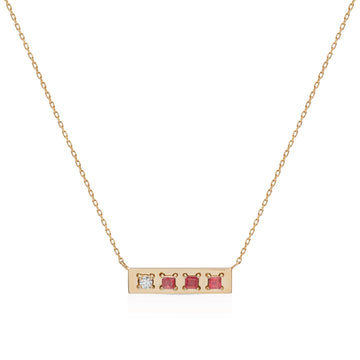 Be different gold with Ruby and diamond Necklace