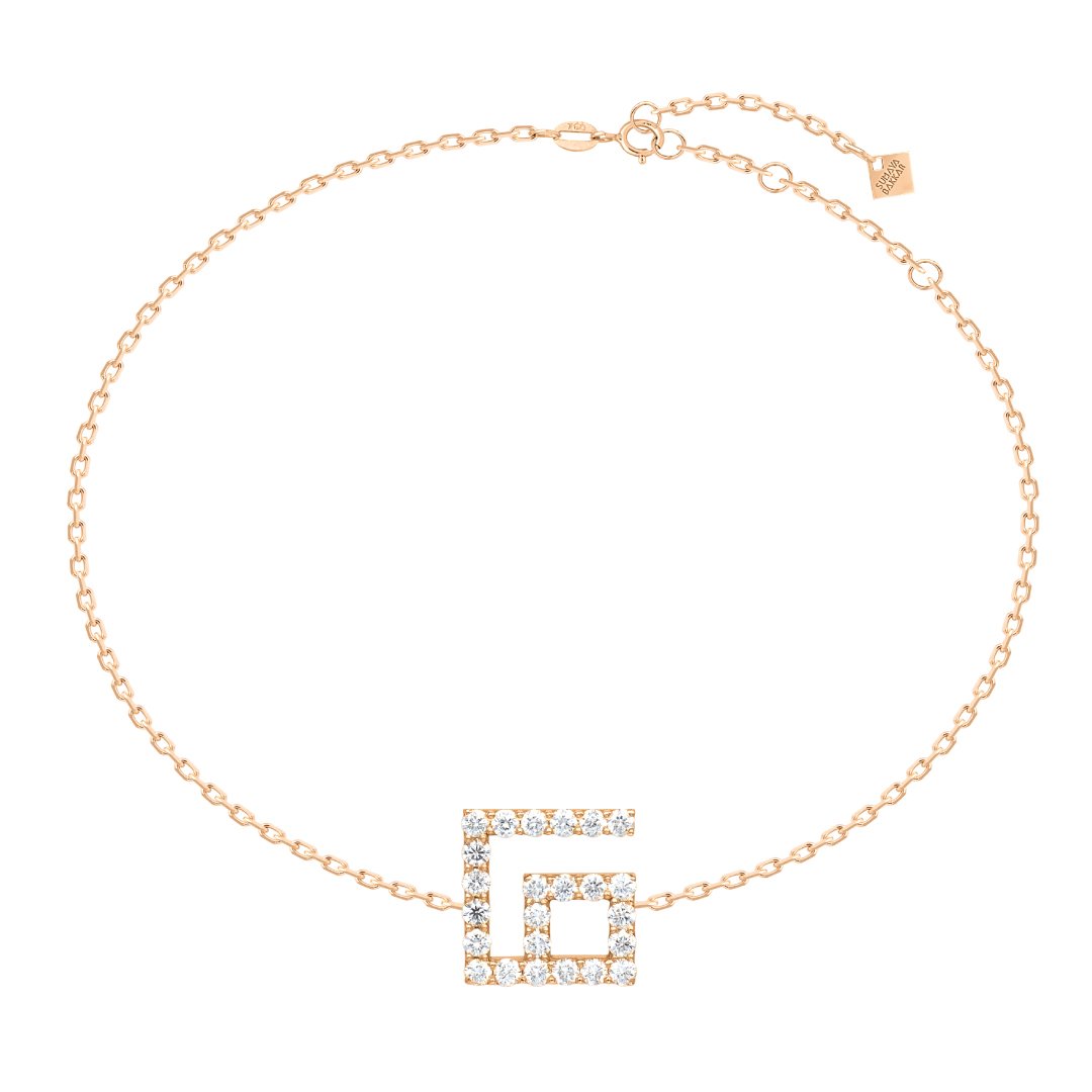 Arabic Alphabet Letter Full Diamonds Bracelet (MIM)