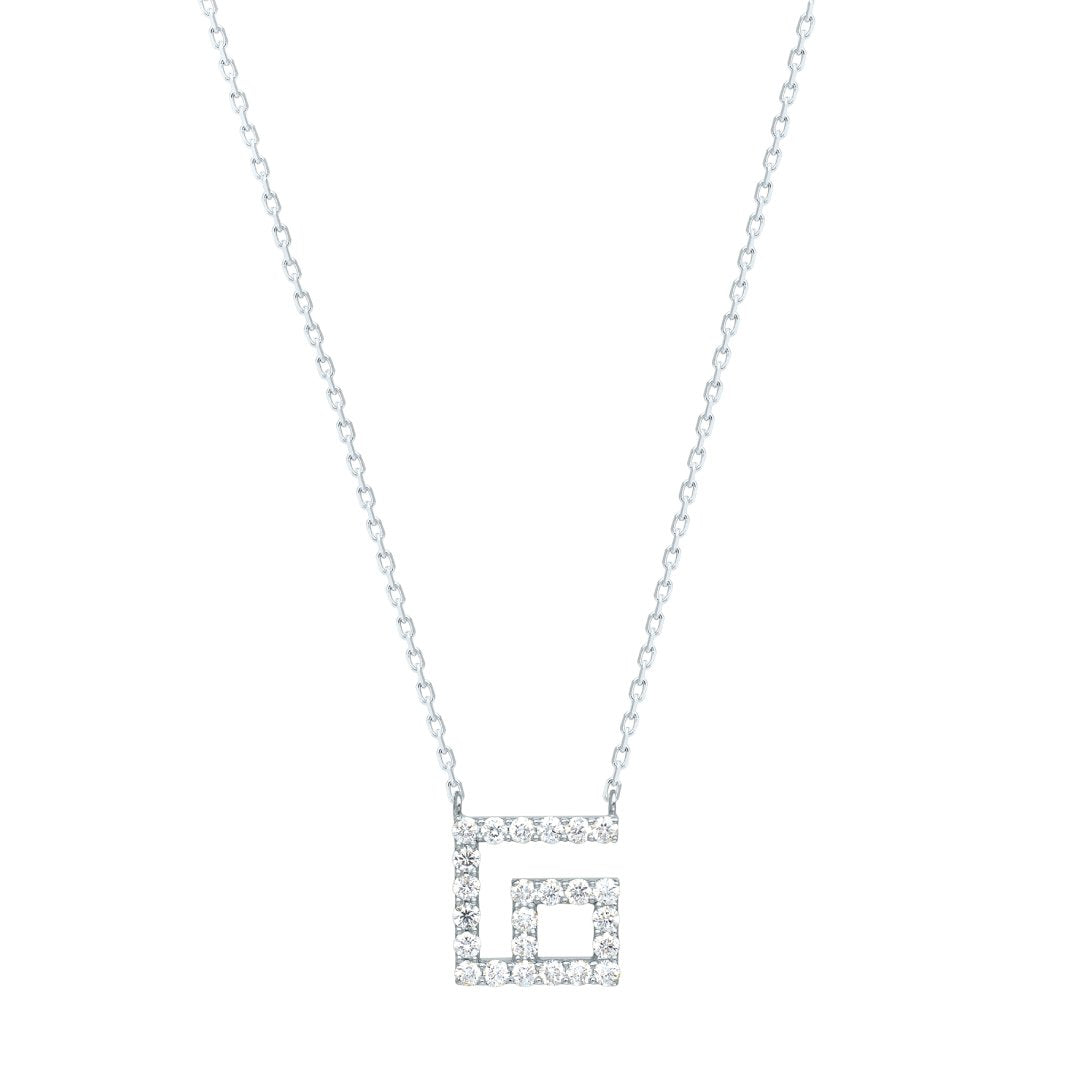 Arabic Alphabet Letter Full Diamonds Necklace(MIM)