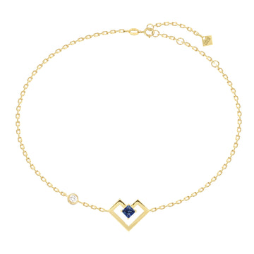 Heart of Gold Bracelet, Sapphire