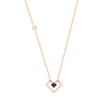 Heart Of Gold Necklace, Sapphire, Yellow Gold