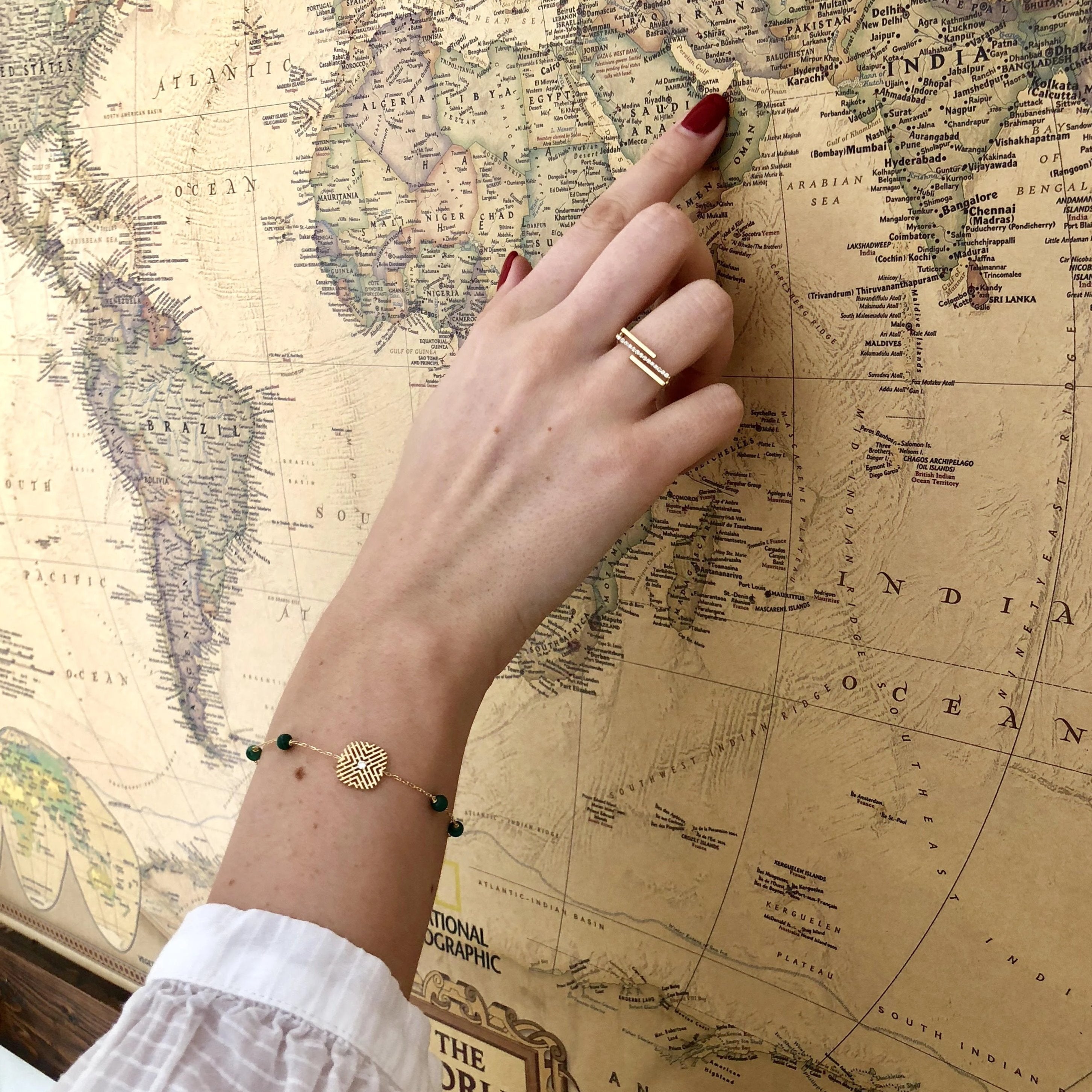 Passion Bracelet with Diamond & Malachite